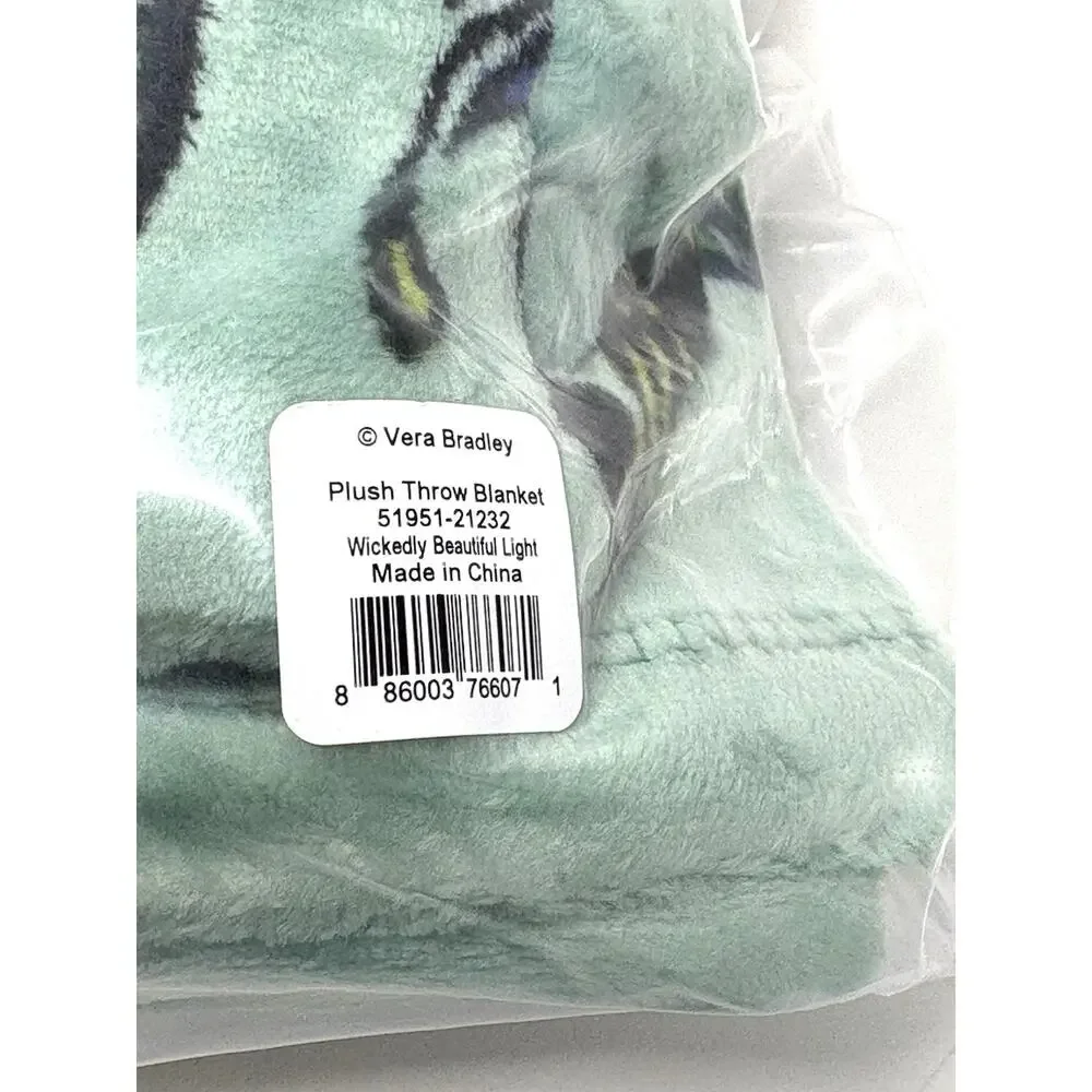 Vera Bradley Wicked Throw Blanket Green Wickedly Beautiful 50X80